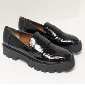 Franco Sarto women’s black Brindy platform loafer. Slip on style.